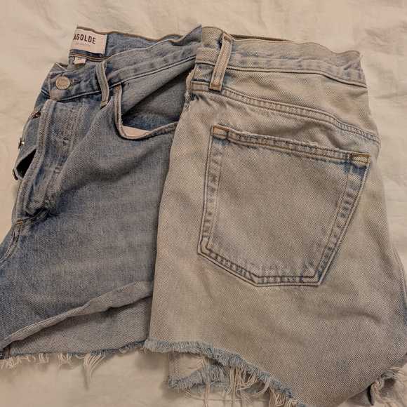 Agolde Women's Ripped Jean Shorts - Light Blue - Picture 5 of 5